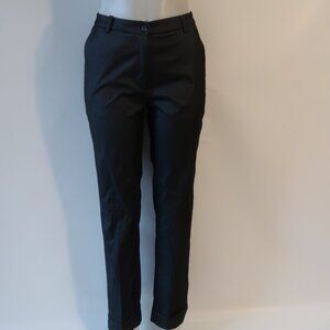 Womens Patrizia Pepe Firenze Blue Sheen Flat Front Exaggerated Cuff Pant 42 US/6